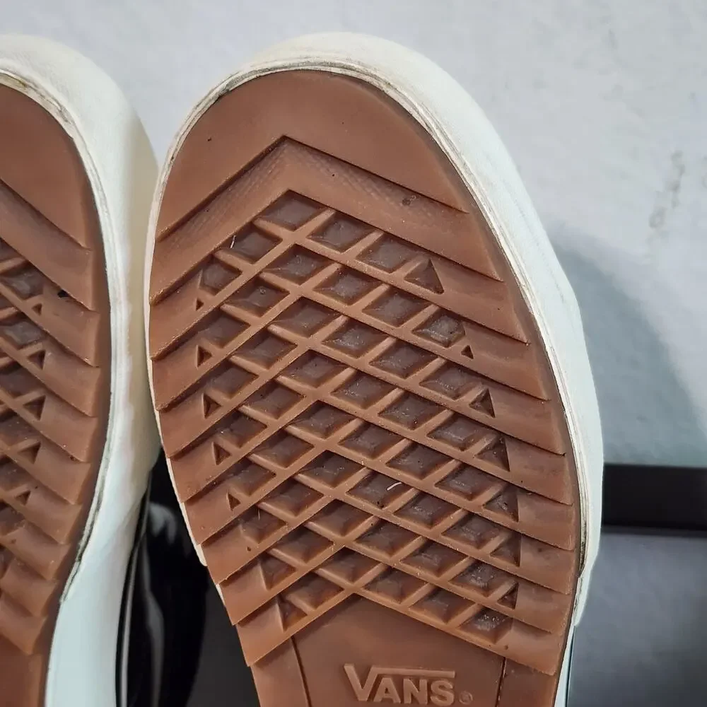 Vans Black and White Sk8-Hi Platform Sneakers - Picture 7 of 9